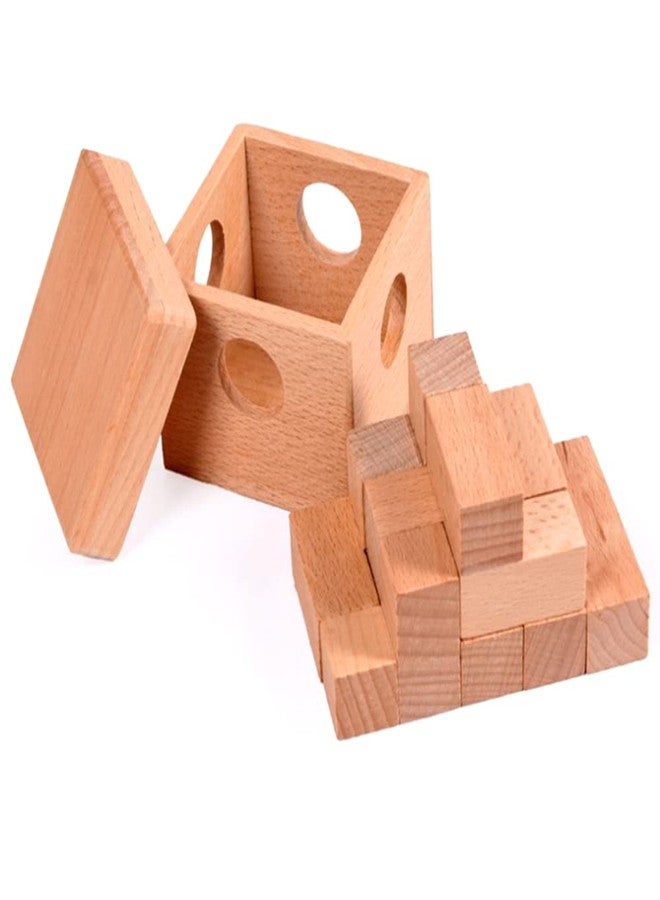Cooplay Soma Cube Puzzle, 7pcs Wooden Assembly & Disentanglement Puzzle Snake Cube, 3D IQ Logical Brain Teaser Games, Fidget Stress Prop Gift for Adults - Image 2
